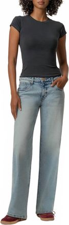 Kut from the Kloth Selena Baggy Low Rise Straight Leg Jeans In Enthusiastic