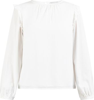 Usha Klassieke blouse met lange mouwen nowles Dames wolwit