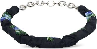 Simone Rocha Cintura a catena con ricamo a fiori - Nero
