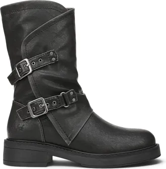 Blowfish Womens Black Faux Leather Mid-Calf Biker Boots - Venice-2