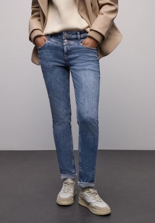 Street One 5-Pocket-Jeans STREET ONE Style Jane, Damen, Gr. 29, L&auml;nge 30, medium blau washed, Denim/Jeans, Obermaterial: 76% Baumwolle, 18% Lyocell, 4% Elastomul