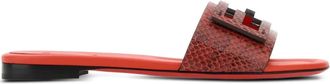 Fendi Baguette leather sandals - women - Leather/Leather/Leather - 37.5 - Red