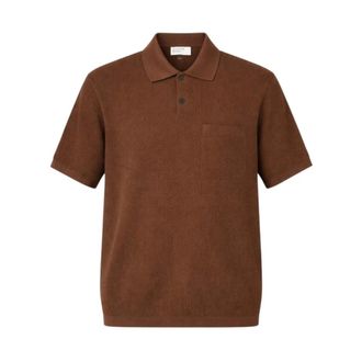 Universal Works Polo Shirts, male, Brown, Size: XL S/S Knit Polo