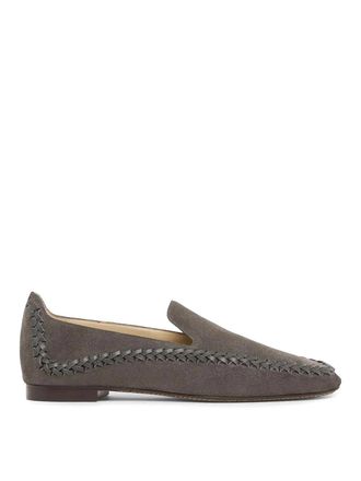Giorgio Armani Slip-On Suede Sneakers With Woven Embroidery