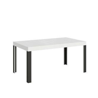 Itamoby Mesa extensible 80x160/244 cm efecto madera fresno blanco, hierro