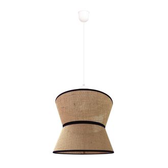 Wonderlamp L&aacute;mpara de techo estilo natural marr&oacute;n detalles en negro