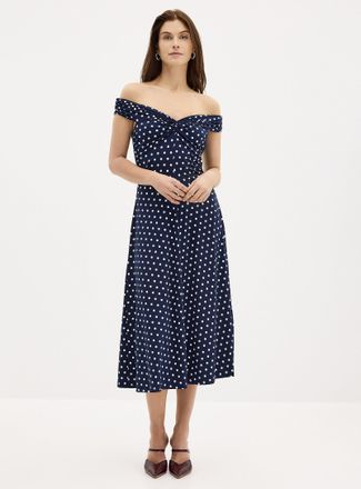 Michael Kors Michael Michael Kors - Womens Polka dot off-the-shoulder jersey dress