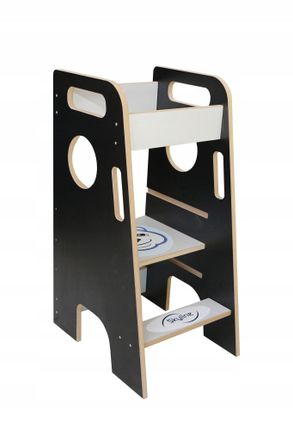 OEM Ayudante De Cocina Para Ni&ntilde;os, Negro S&oacute;lido, Ajustable Pl
