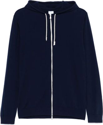 Eleventy Felpa in lana con cappuccio - Blu