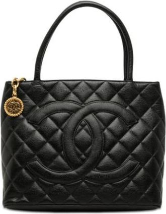 Chanel Pre-owned Medallion Tote Bag - Dames - Vintage Handtas - Zwart - ONE Size - Leer - Vintage