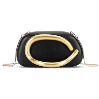 Generic Women Retro Clutch Bag Leather Vintage Crossbody Bag Party Phone Bag (Black)