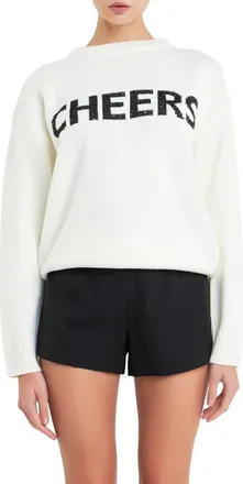 English Factory Lettering Sweater in White at Nordstrom, Size X-Small