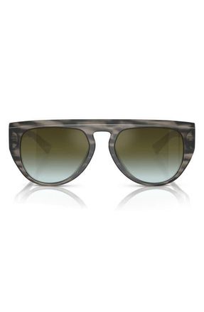Ferrari 56mm Pilot Sunglasses in Striped Grey /Green Mirror at Nordstrom