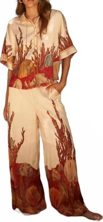 Carolina K Womens Palazzo Pant In Ocean Floor Cream