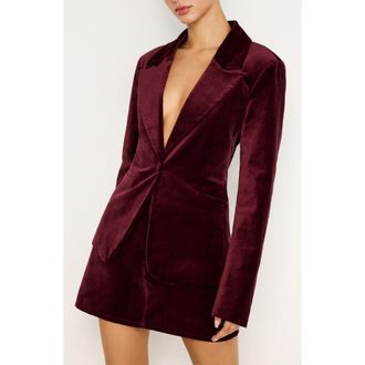 Good American Sculpted Velvet Blazer in Oxblood002 at Nordstrom Rack, Size X-Small