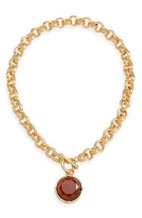 Karine Sultan Mocha Pendant Necklace in Gold at Nordstrom