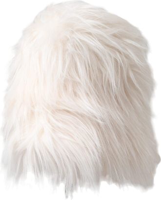 Dolce & Gabbana White Acrylic Fur Womens Bucket Hat Polyester Modacrylic