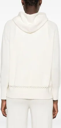 Ermanno Scervino Floral Embroidered Hoodie - Cream