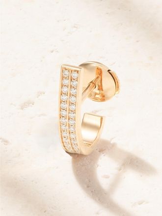 Repossi Orecchino Singolo In Oro Rosa 18 Carati Con Diamanti Berbere