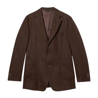 Brooks Brothers Blazer in lana vergine fiammata - - Jackets - Uomo - Marrone - M
