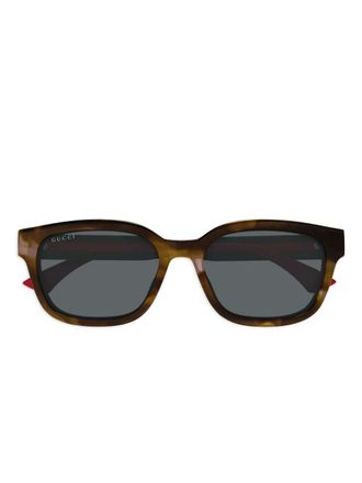 Gucci square-frame tinted-lenses sunglasses - men - Acetate - 56 - Brown