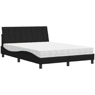 vidaXL Vidaxl - Cama Con Colch&oacute;n Tela Negro 140x190 Cm