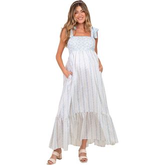 Pinkblush Floral Cotton Dress in Light Blue at Nordstrom, Size Medium