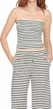 Bloomingdale's Thea Striped Tube Top In Black/ White