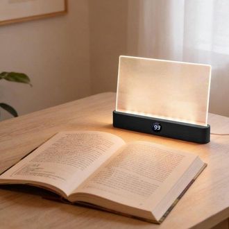 OEM L&aacute;mpara De Lectura Led Recargable, 3 Colores, Temporizador, Regulable, Iluminaci&oacute;n De P&aacute;gina Completa, Para Ni&ntilde;os Y Amantes De Los Libros (negro)