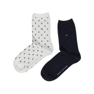 Tommy Hilfiger Socks, female, Multicolor, Size: XS Polka Dot Crew Socks 2 Pairs