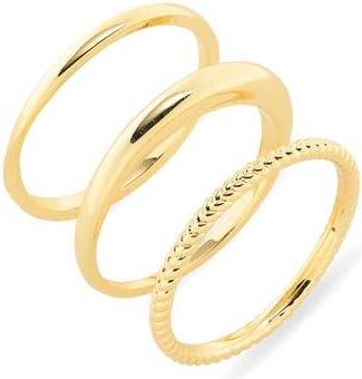 Argento Vivo Set of 3 Assorted Stacking Rings in Gold at Nordstrom Rack, Size 9