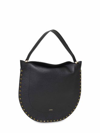 Isabel Marant Womens Shoulder Bag Oskan Hobo Black Calf Leather