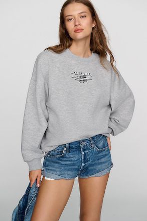 Anine Bing Miles Cotton Blend Graphic Sweatshirt