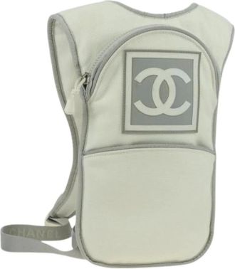 Chanel Pre-owned Cross Body Bags, female, White, Size: ONE SIZE Pre-owned Vintage Nylon Backpack