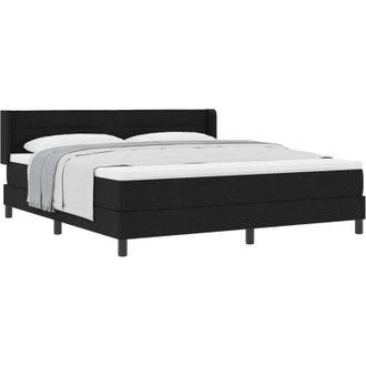 vidaXL Box Spring Bed with Mattress Black 200 x 180 cm Polyester vidaXL