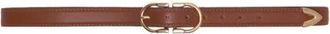 Maje Double-buckle leather belt in Camel at Nordstrom, Size Medium