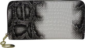 Generic Women Crocodile Design Card Wallet Bag Ladies Long Purse Handbag 10822 (Black White)