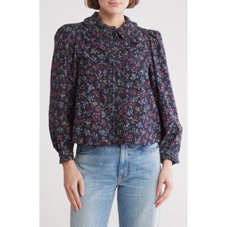 The Great. Pintuck Hemingway Top in Nightshade Floral at Nordstrom Rack, Size 2 (Fits Like 8-10 Us)