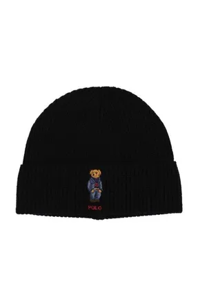 Polo Ralph Lauren Solid Denim Bear Beanie in Polo Black at Nordstrom