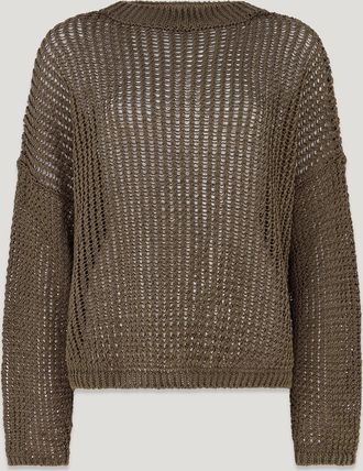 Belstaff Belstaff Jersey De Cuello Alto Anchor para mujer Lino Verde oliva militar XS