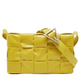 Bottega Veneta Pre-owned Cassette Crossbody Tas - Dames - Pre-owned - Geel - Maat: ONE Size Leer