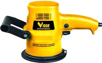 Vigor Levigatrice rotorbitale 430W piastra diametro di 125mm aspirazione a sacchetto