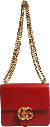 Gucci Marmont small shoulder bag in Rosso Ancora red Womens leather (Pre-Owned)