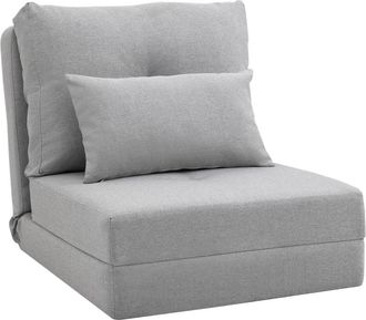 HOMCOM Sof&aacute; cama individual 60x80x56 cm gris claro