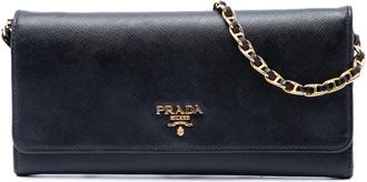 Prada Pre-owned Prada Saffiano Wallet On Chain Ladies AURX0NS33S31JJNG