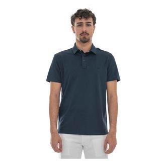 Harmont & Blaine Polo Shirts, male, Blue, Size: 2XL Lrq469 Short Sleeve Polo Shirt