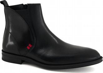 Andrea Mens Leather Low Boot In Black