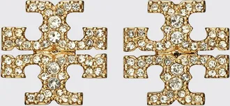 Tory Burch Orecchini Icon in ottone con strass incastonati