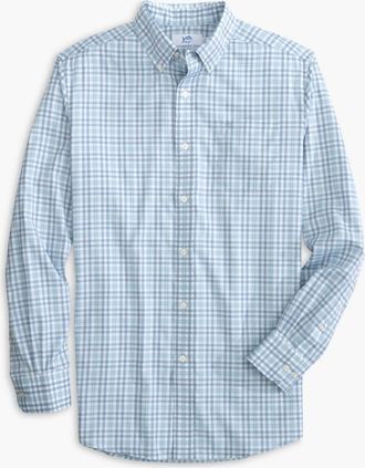 Southern Tide Mens Intercoastal Haywood Plaid Sport Shirt In Dream Blue
