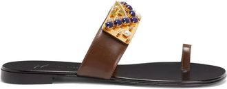 Giuseppe Zanotti Sandali Nefertiti con suola piatta - Marrone